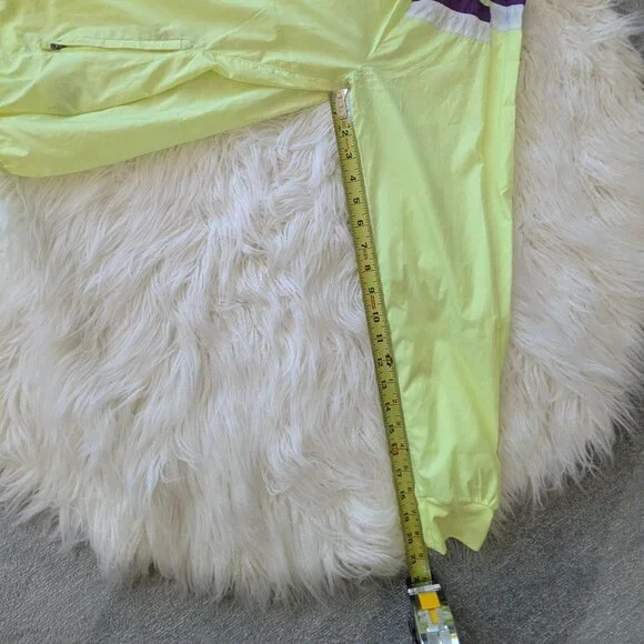 Adidas Lightweight Running Jacket - Highlighter Yellow, Purple - size XS - Picture 8 of 8